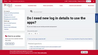 
                            3. Do I need new log in details to use the apps? | AJ Bell ...