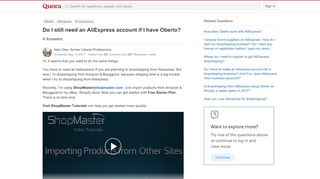 Do I still need an AliExpress account if I have Oberlo? - Quora