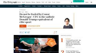 
                            6. Do not be fooled by Conor McGregor - UFC is the sadistic Donald ...
