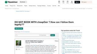 
                            11. DO NOT BOOK WITH cheapOair ? How can I follow them legally?? - Air ...