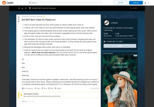 
                            13. DO NOT BUY Cities XL Platinum! : Steam - Reddit