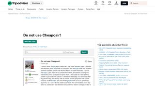 
                            9. Do not use Cheapoair! - Air Travel Forum - TripAdvisor