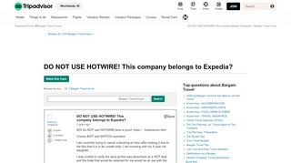 
                            13. DO NOT USE HOTWIRE! This company belongs to Expedia? - Bargain ...