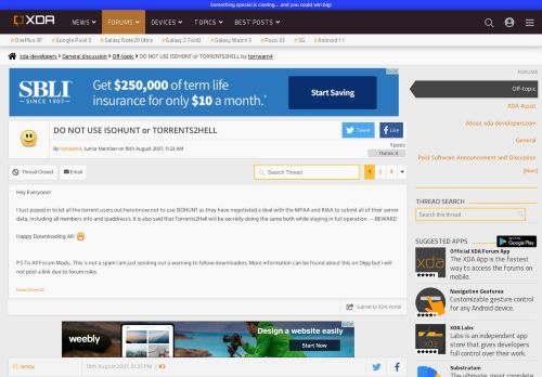 
                            12. DO NOT USE ISOHUNT or TORRENTS2HELL - XDA ...