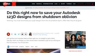 
                            4. Do this right now to save your Autodesk 123D designs from shutdown ...