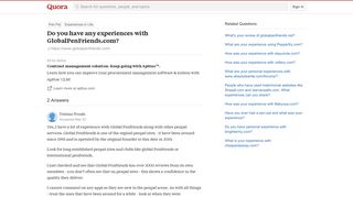 
                            8. Do you have any experiences with GlobalPenFriends.com? - Quora