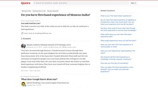 
                            8. Do you have first hand experience of Monexo India? - Quora