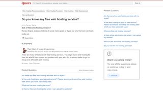 
                            7. Do you know any free web hosting service? - Quora