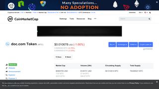 
                            12. doc.com Token (MTC) price, charts, market cap, and other metrics ...