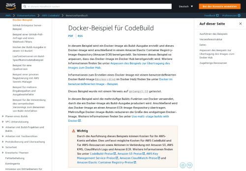 
                            1. Docker-Beispiel für AWS CodeBuild - AWS CodeBuild - Amazon.com