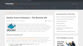 
                            13. Docker From A Distance – The Remote API – Trifork Blog