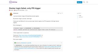 
                            6. Docker login failed, only PR trigger - Step and Tool Issues - Bitrise ...