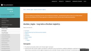 
                            12. docker_login - Log into a Docker registry. — Ansible Documentation