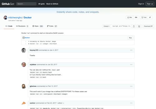 
                            7. Docker 'run' command to start an interactive BaSH session · GitHub
