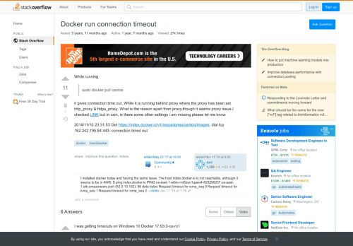 
                            8. Docker run connection timeout - Stack Overflow