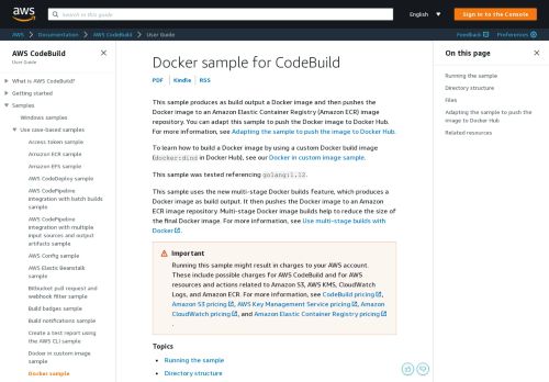 
                            2. Docker Sample for CodeBuild - AWS CodeBuild - AWS Documentation