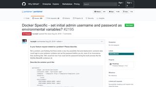 
                            3. Docker Specific - set initial admin username and password as ...