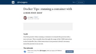 
                            6. Docker Tips : running a container with a non root user - Medium