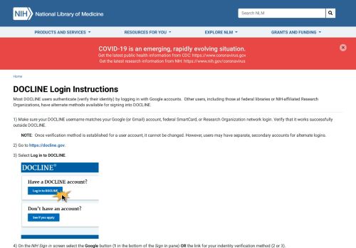 
                            9. DOCLINE 6.0 Login Instructions - National Library of Medicine - NIH