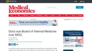
                            10. Docs sue Board of Internal Medicine over MOC | Medical ...