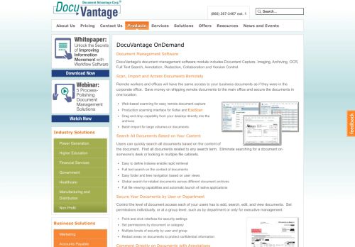 
                            3. Document Management Software: DocuVantage OnDemand