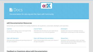 
                            5. Documentation for edx.org and the Open edX community | edX