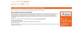 
                            2. Documentation (process descriptions) - HFT Stuttgart