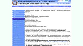 
                            7. Documents/Certificates - MNIT Jaipur