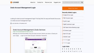 
                            6. Dodo Account Management Login