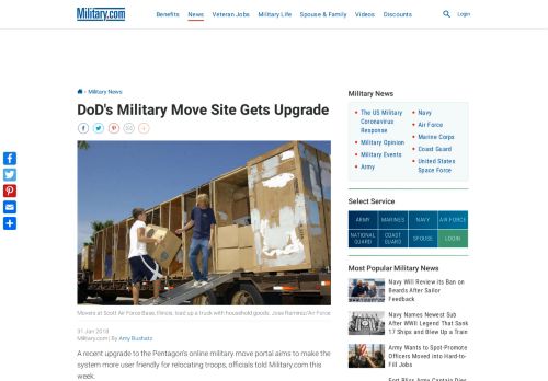 
                            13. DoD's Military Move Site Gets Upgrade | Military.com