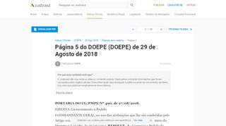 
                            7. DOEPE 29/08/2018 - Pg. 5 | DOEPE | Diários Jusbrasil