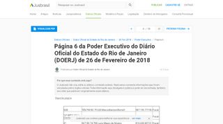 
                            10. DOERJ 26/02/2018 - Pg. 6 - Poder executivo | Diário Oficial do Estado ...