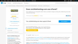 
                            12. Does 101SiteHosting.com use cPanel? — Knoji