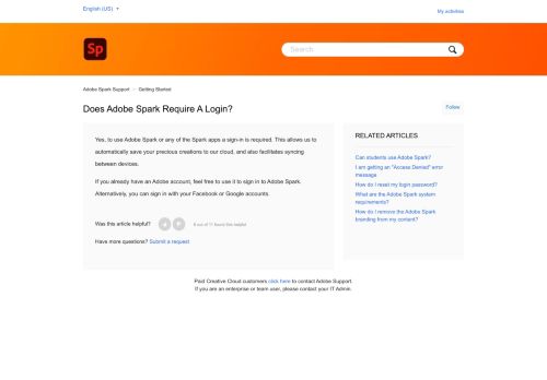 
                            9. Does Adobe Spark require a login? – Adobe Spark Knowledge Base