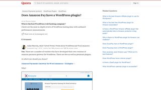 
                            10. Does Amazon Pay have a WordPress plugin? - Quora