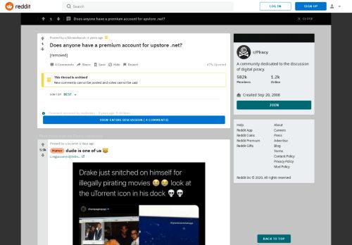 
                            9. Does anyone have a premium account for upstore .net? : Piracy - Reddit