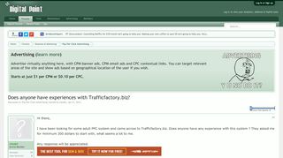
                            12. Does anyone have experiences with Trafficfactory.biz? - Digital ...