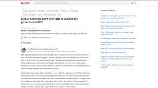 
                            4. Does Facebook have the right to ask for my government ID? - Quora