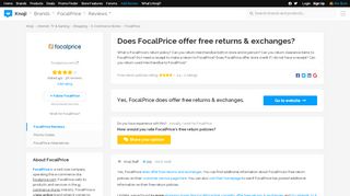 
                            3. Does FocalPrice offer free returns & exchanges? — Knoji