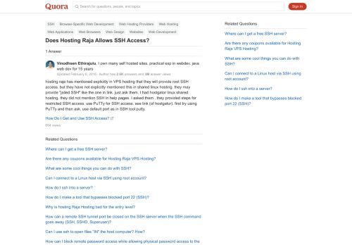 
                            7. Does Hosting Raja Allows SSH Access? - Quora