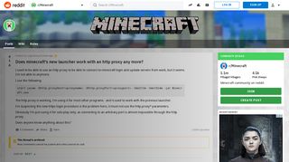 
                            9. Does minecraft's new launcher work with an http proxy any more ...