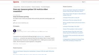 
                            3. Does my Amazon prime UK work in other countries? - Quora
