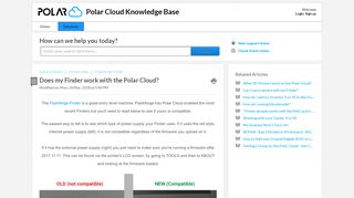 
                            13. Does my Finder work with the Polar Cloud? : Polar Cloud Knowledge ...