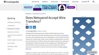 
                            8. Does Netspend accept wire transfers? - Investopedia