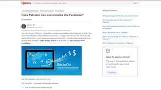 
                            13. Does Pakistan own social media like Facebook? - Quora