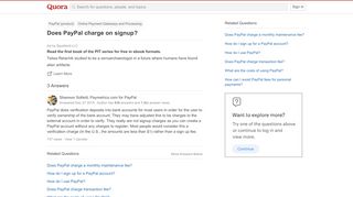 
                            5. Does PayPal charge on signup? - Quora