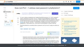 
                            3. Does root IPv6 / ::1 address need password in phpMyAdmin? - Stack ...