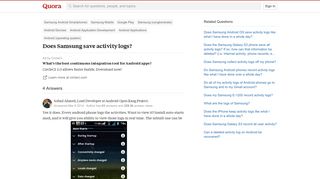 
                            8. Does Samsung save activity logs? - Quora