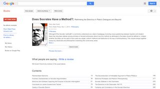 
                            11. Does Socrates Have a Method?: Rethinking the Elenchus in Plato's ...  - Google بکس کا نتیجہ