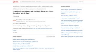 
                            7. Does the iPhone keep activity logs like what I have done in a ...